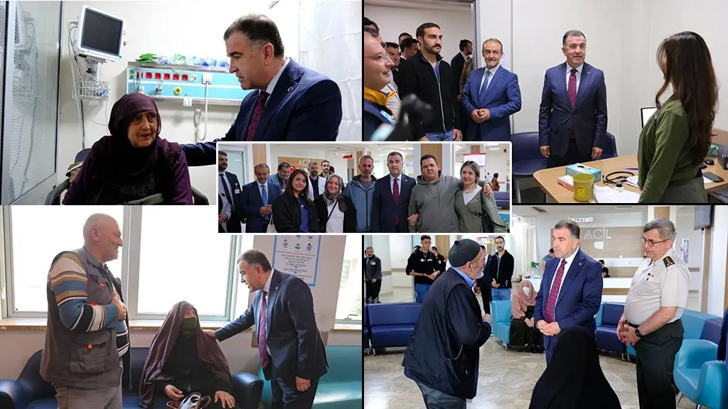 Bayburt Valisi Eldivan'dan Sağlık Çalışanlarına Bayram Ziyareti, Hastalara Geçmiş Olsun Dileği