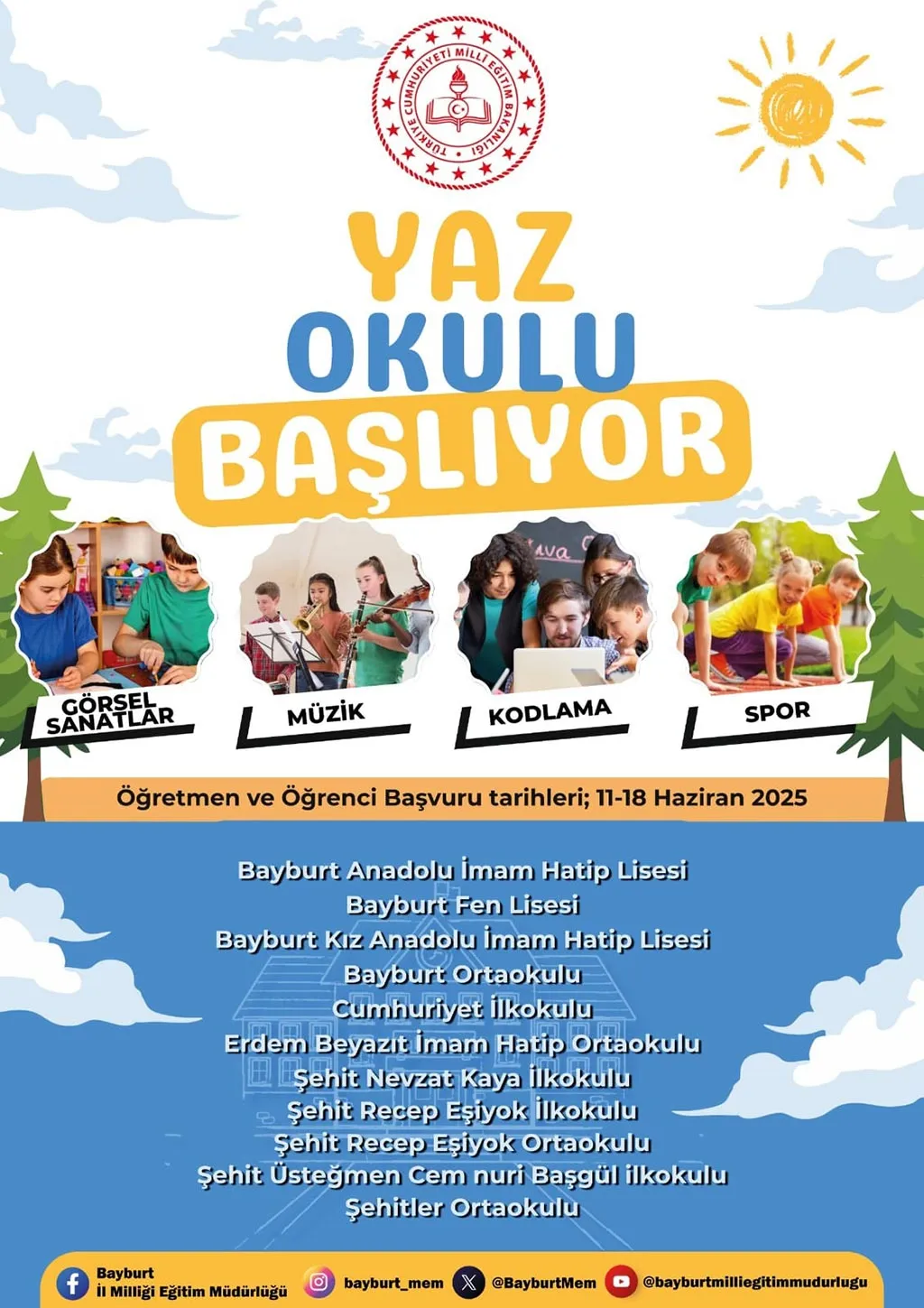 Bayburt Yaz Okulu Başvuruları Başladı, Robotik, Kodlama, Sanat ve Spor Bir Arada!