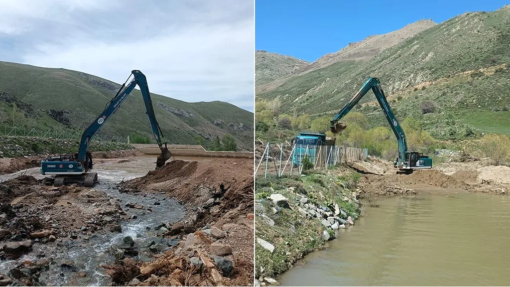 DSİ'den Bayburt Suludere Köyünde Tersip Bendi Temizliği