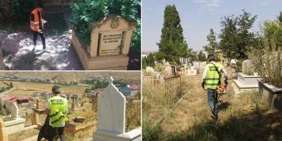 Bayburt Belediyesi Mezarlıkları Tertemiz Yapıyor: Yoğun Mesai Devam Ediyor