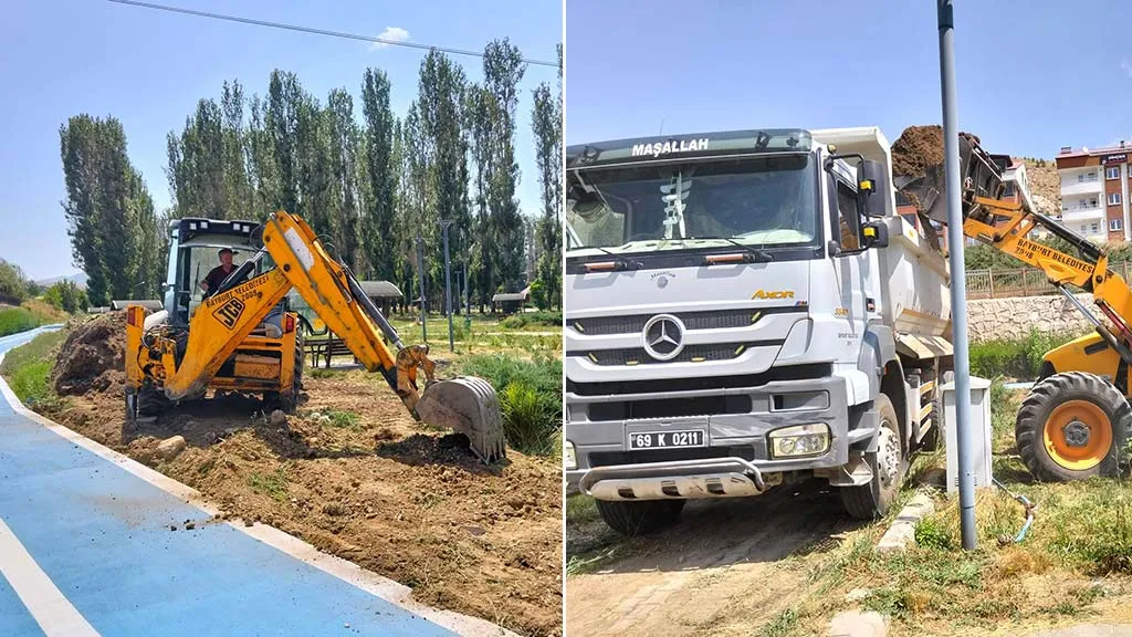 Bayburt Yeni Şehir Parkı'nda Çevre Düzenlemesi Devam Ediyor