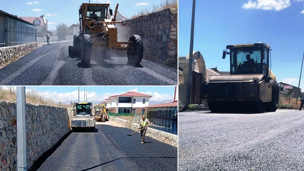 Bayburt'ta Cadde ve Sokaklarda Asfalt Çalışmaları Devam Ediyor