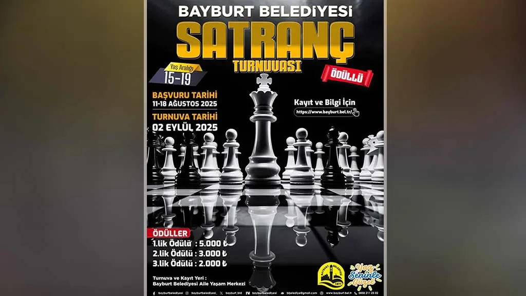 Bayburt'ta Ödüllü Satranç Turnuvası Düzenleniyor