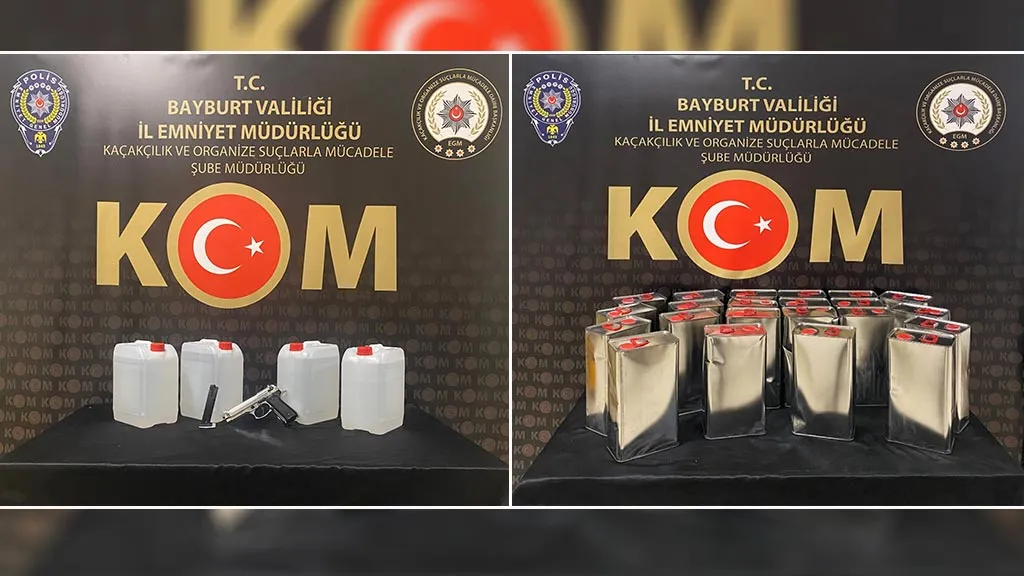 Bayburt'ta Sahte Alkol Operasyonu, 130 Litre Etil Alkol Ele Geçirildi, 4 Gözaltı