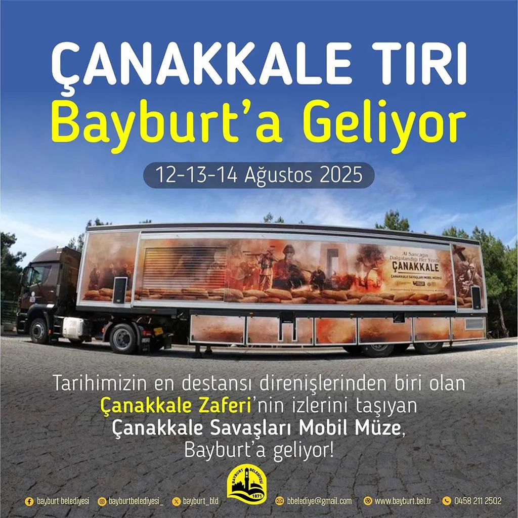 Çanakkale Mobil Müzesi Bayburt'ta Ziyaretçilerini Ağırlayacak