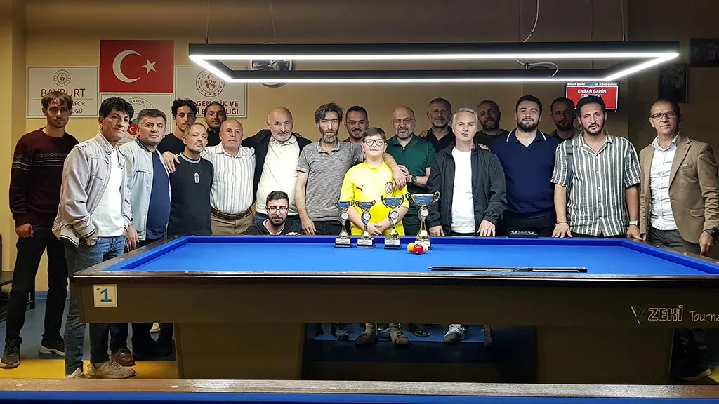 Bayburt’ta 3 Bant Bilardo İl Birinciliği Şampiyonu Ensar Şahin Oldu