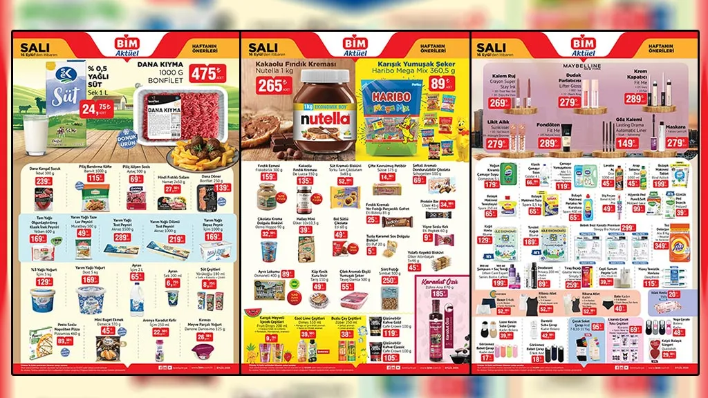 BİM 16 Eylül 2025 Aktüel Kataloğu: Nutella, Dana Kıyma ve Haribo Fırsatları
