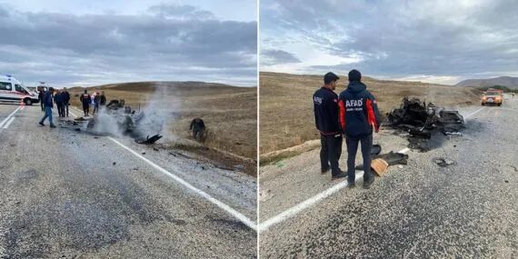 Bayburt’ta Takla Atan Otomobil Alev Aldı, 1 Kişi Hayatını Kaybetti, AFAD Personeli 5 Kişiyi Kurtardı