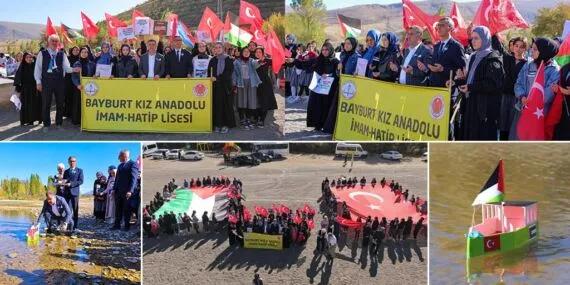 Gazze İçin Çoruh Nehri’ne Umut Bıraktılar: Bayburt’ta Anlamlı Etkinlik