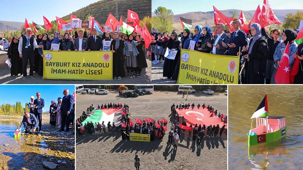 Gazze İçin Çoruh Nehri’ne Umut Bıraktılar: Bayburt’ta Anlamlı Etkinlik