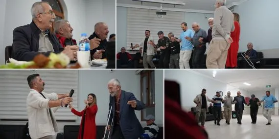 Bayburt Memnune Evsen Huzurevi’nde Renkli Görüntüler, Elazığlı Misafirlerle Çiğ Köfte ve Halay Keyfi