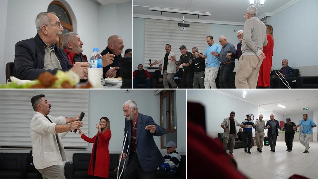 Bayburt Memnune Evsen Huzurevi’nde Renkli Görüntüler, Elazığlı Misafirlerle Çiğ Köfte ve Halay Keyfi