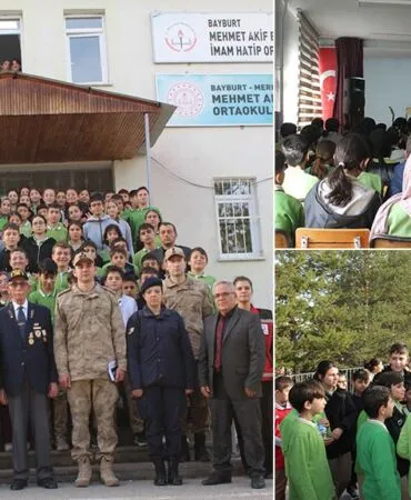 Bayburt’ta Kıbrıs Gazisi Karadeniz ve Şehit Kardeşi Korkmaz Öğrenciler Buluştu