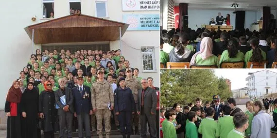 Bayburt’ta Kıbrıs Gazisi Karadeniz ve Şehit Kardeşi Korkmaz Öğrenciler İle Buluştu