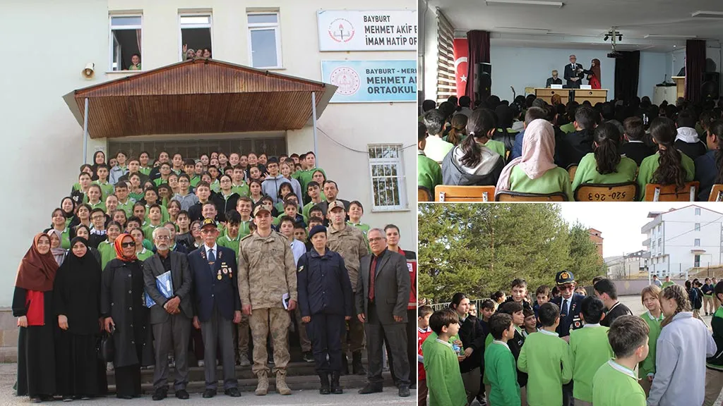 Bayburt’ta Kıbrıs Gazisi Karadeniz ve Şehit Kardeşi Korkmaz Öğrenciler Buluştu