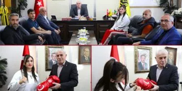 Bayburt’un Gururu Monaco Yolcusu! Elif Nur Turhan Dev Maç Öncesi Başkan Memiş’le Buluştu