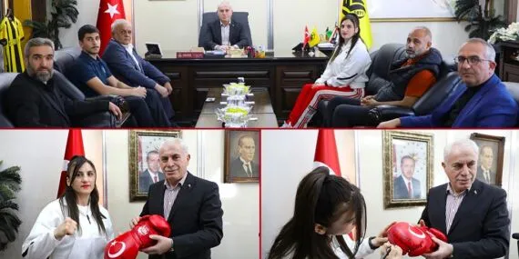 Bayburt’un Gururu Monaco Yolcusu! Elif Nur Turhan Dev Maç Öncesi Başkan Memiş’le Buluştu