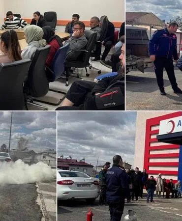 Bayburt Belediyesi’nden Aydıntepe İlçe Devlet Hastanesi’ne Yangın Eğitimi