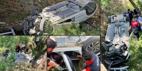 Bayburt’ta Düğün Yolunda Korkutan Kaza, Gelin ve Damat Hastaneye Kaldırıldı