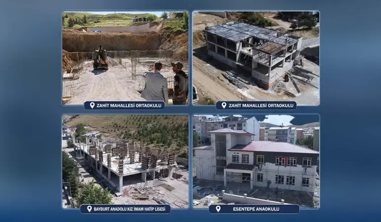 Bayburt’ta Okul İnşaatları Yükseliyor, İl Millî Eğitim Müdürü Çalışmaları İnceledi