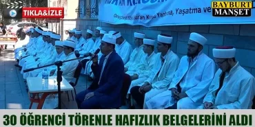 30 Öğrenci Törenle Hafızlık Belgelerini Aldı