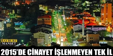 Bayburt 2015'de cinayet işlenmeyen tek il oldu