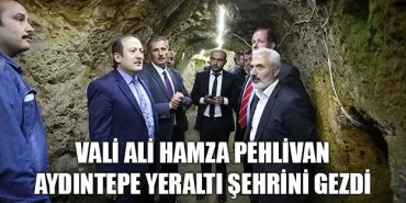 Bayburt Valisi Pehlivan Aydıntepe Yeraltı Şehrini Gezdi