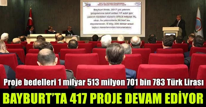 Bayburt’ta 417 Proje Devam Ediyor