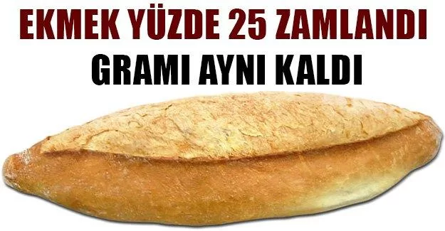 Bayburt'ta Ekmek Yüzde 25 Zam Gördü