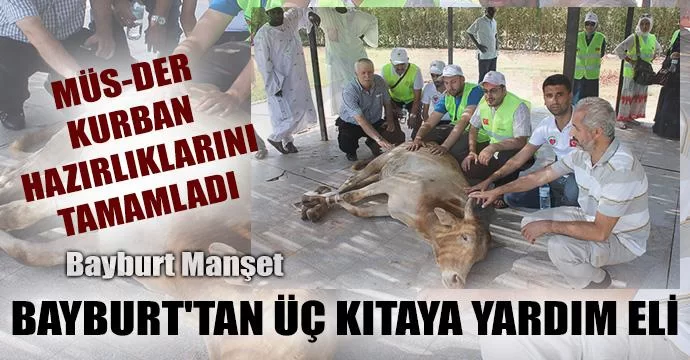 Bayburt'tan üç kıtaya yardım eli