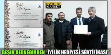 Beşir Derneğinden İyilik Hediyesi Sertifikası