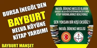 İnegöl'den Bayburt Helva köyüne kitap yardımı