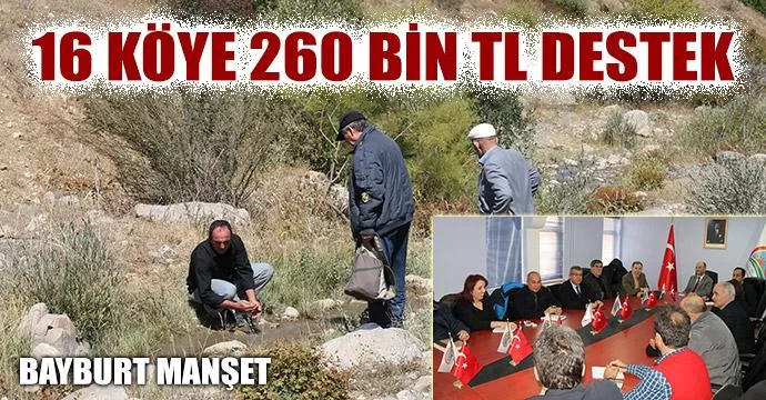 Bayburt'ta 16 köye 260 bin TL destek