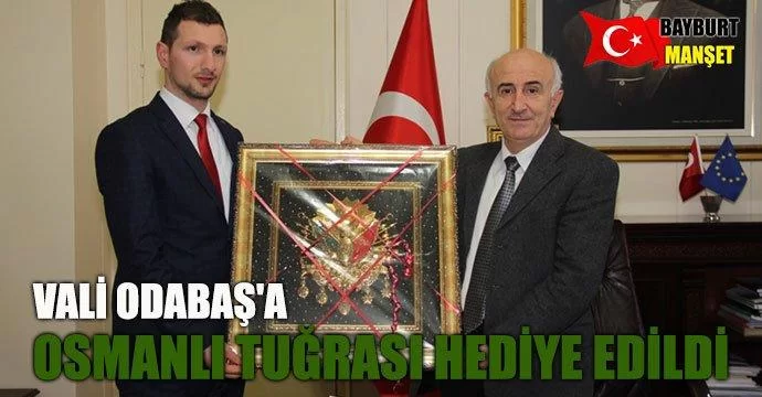 Vali Odabaş'a Osmanlı Tuğrası hediye edildi