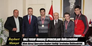 Bilek Güreşi Sporcuları Vali Odabaş Tarafından Ödüllendirildi