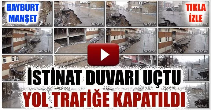 İstinat Duvarı Uçtu Yol Trafiğe Kapatıldı