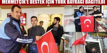 Mehmetçik’e Destek İçin Türk Bayrağı Dağıtıldı