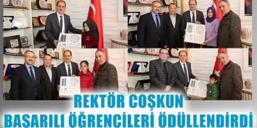 Rektör Coşkun, Başarılı Öğrencileri Ödüllendirdi