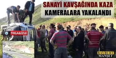 Sanayi kavşagında kaza kameralara yakalandı