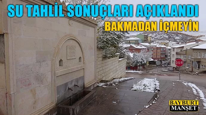 Su tahlil sonuçları açıklandı