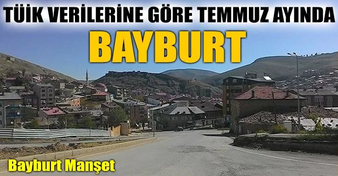 TÜİK verilerine göre temmuz ayında Bayburt