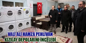 Vali Pehlivan Kızılay Depolarını İnceledi