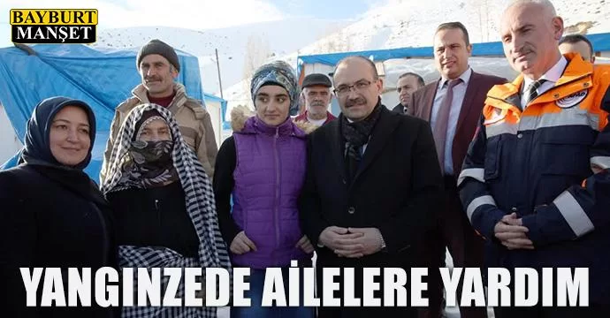 Yangınzede ailelere yardım