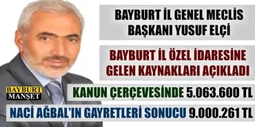 Yusuf Elçi İl özel idaresine aktarılan kaynakları açıkladı